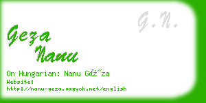 geza nanu business card